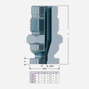 Cylindrical valve gate nut (without tip) | YV2-C